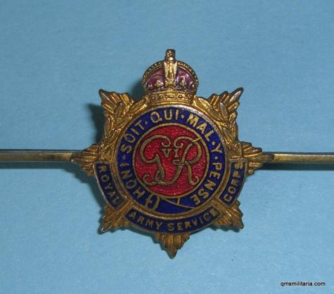 WW2 era Royal Army Service Corps RASC Sweetheart Pin Brooch Badge