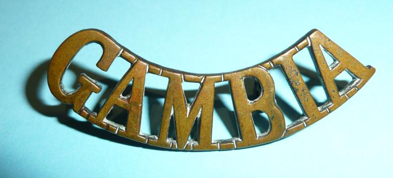 West Africa  - Royal Gambia Artillery / RWAFF Brass Shoulder Title