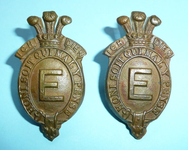 1922 Royal Visit India - Orderlies or Servants Pair of Matched Collar Badge - Denoting a member of the personal staff of Edward, Prince of Wales, Made for the Royal Tour to India & Burma in 1921 - 22