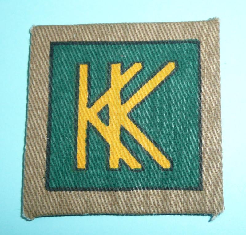 British Army - 49th Infantry (Fusilier) Brigade (Kenya & Korea) 1950s Printed Formation Sign Flash Designation Arm Patch Badge