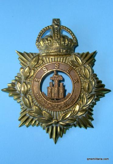 Essex Regiment 2nd Pattern HPC with original King 's Crown Other Ranks Brass Helmet Plate