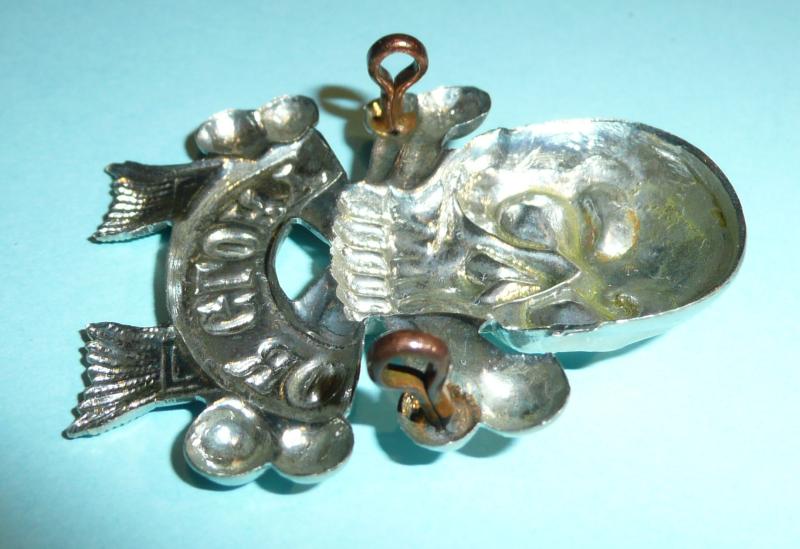 17th / 21st Lancers NCO White Metal Arm Motto Chad