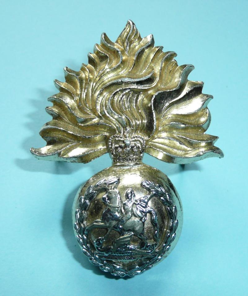 Royal Regiment of Fusiliers (RRF) Staybrite / Anodised Aluminium Cap Cap Badge, QEII Crown
