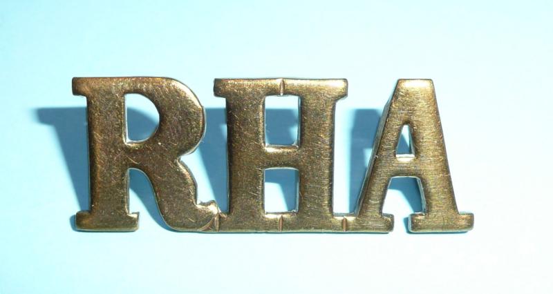WW1 RHA Royal Horse Artillery Brass Shoulder Title