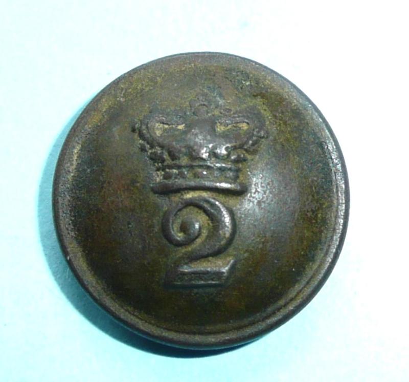 2nd Regiment of Foot (Queens Royal) Medium Pattern Other Ranks Brass Button