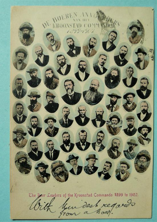 The Boer Leaders of the Kroonstad Commando, 1899 - 1902 Coloured Postcard