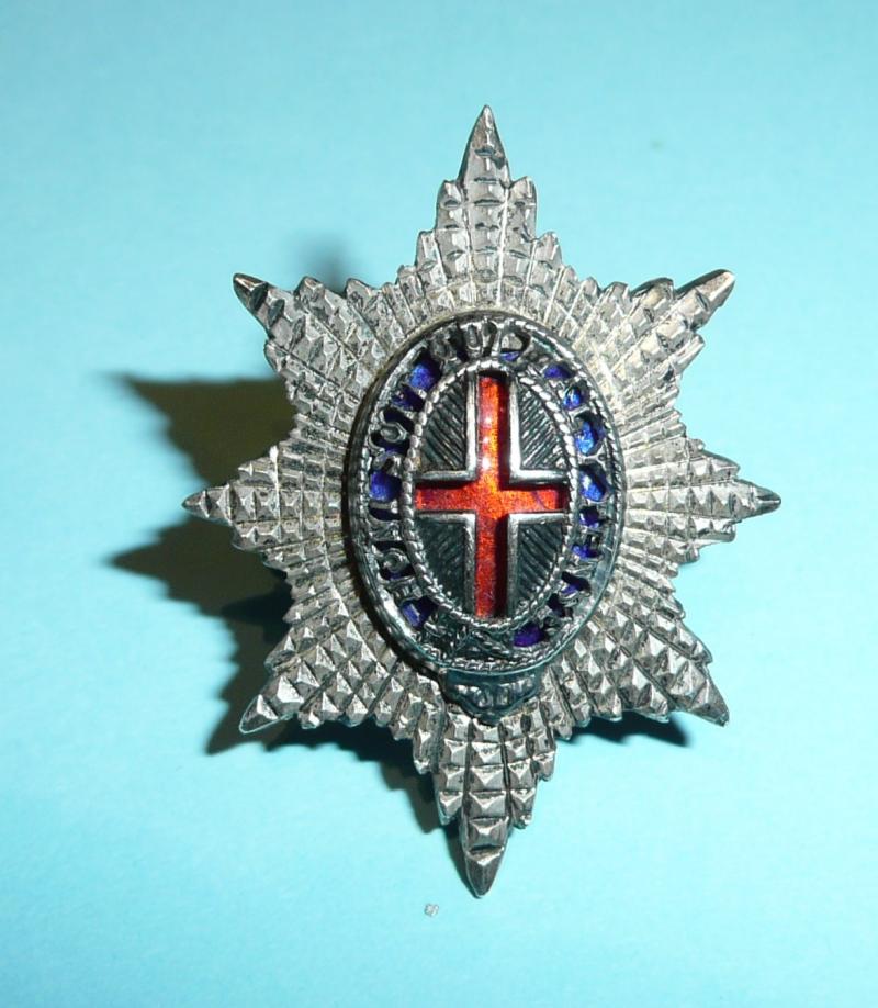 Coldstream Guards Officers Silver and Enamel Forage Cap Badge Star