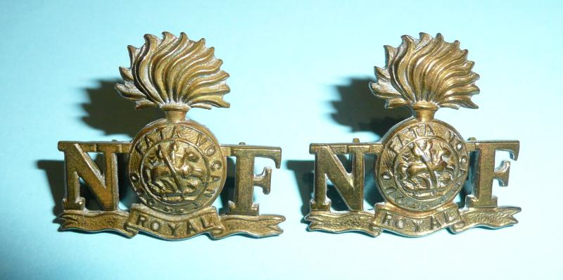 Royal Northumberland Fusiliers (RNF) Matched Pair of Other Ranks Shoulder Titles