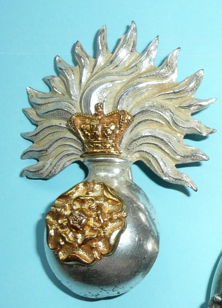 Victorian 5th Fusiliers / Northumberland Fusiliers Officers Silver & Gilt Mess Dress Shoulder Badge Ornament