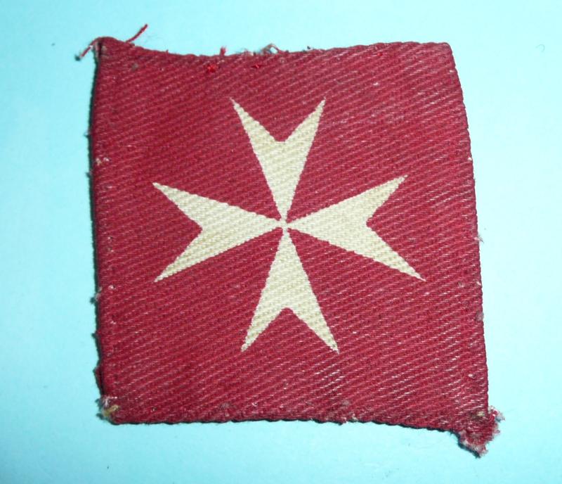 WW2 British Troops Malta Garrison Printed Cloth Formation SIgn