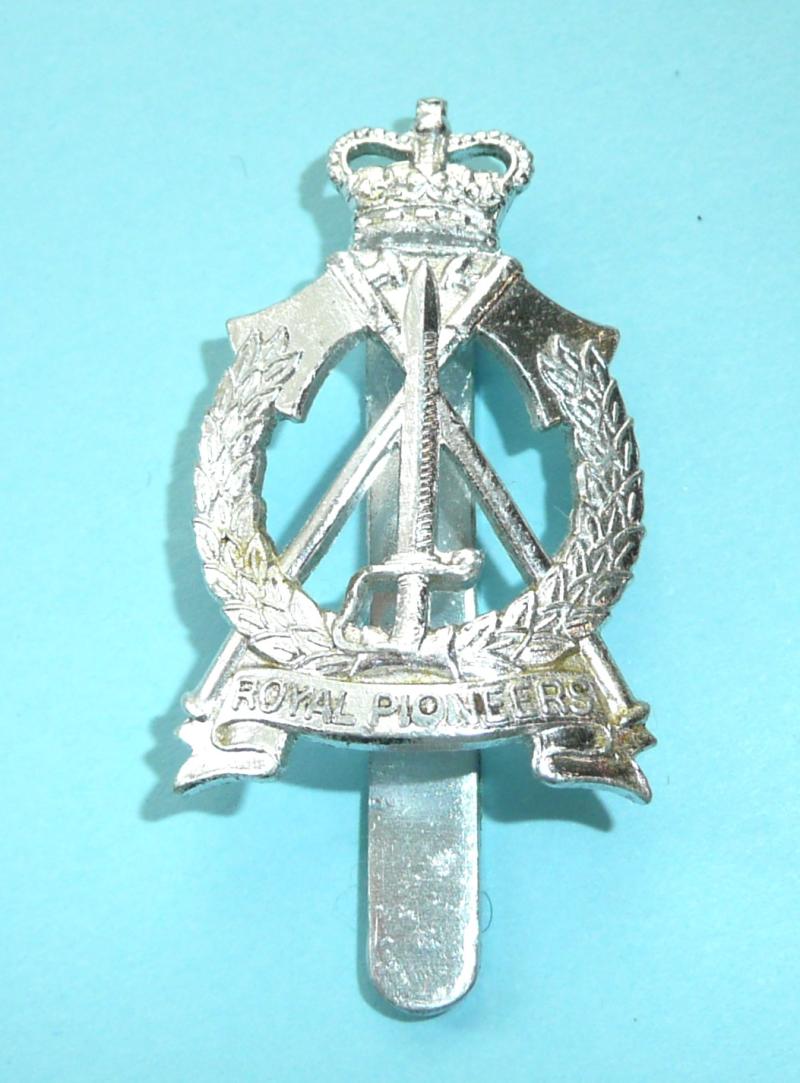 Royal Pioneers Corps Staybrite AA Anodised Silver Cap Badge