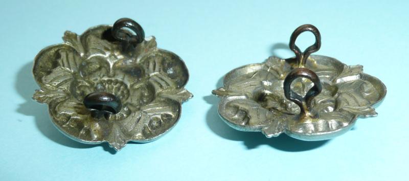 Volunteer Battalion East Lancashire Regiment White Metal Matched Collar Badges