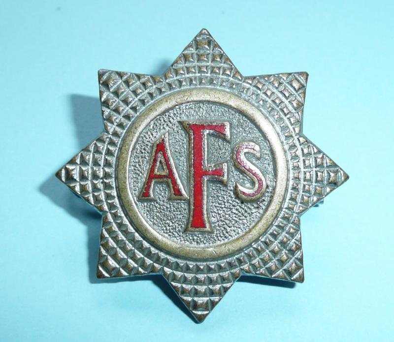 WW2 Home Front -  Auxiliary Fire Service AFS fireman's / firewoman's cap badge