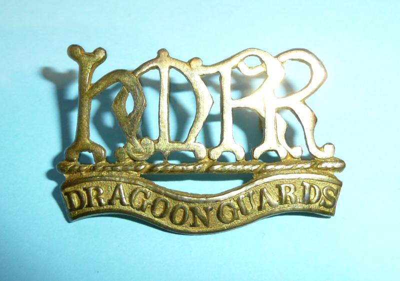 Boer War Dragoon Guards Reserve Regiment Officer's Fire Gilt Collar Badge