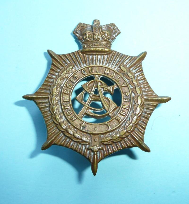 QVC Army Service Corps (ASC) Other Ranks Gilding Metal Cap Badge