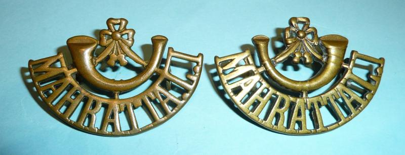 Indian Army - Mahratta Light Infantry Facing Brass Shoulder Titles
