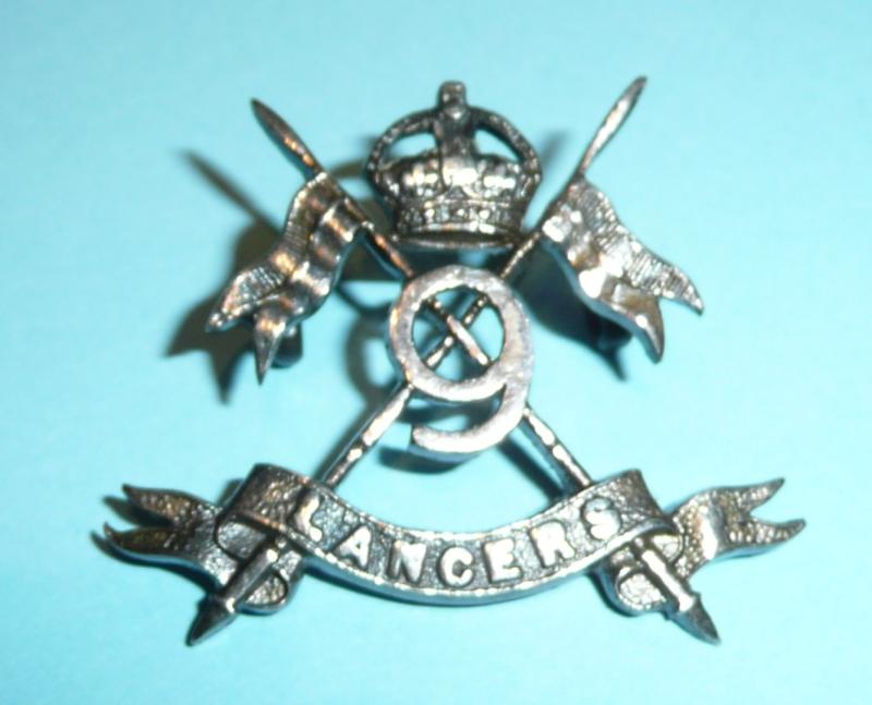 9th Queen's Royal Lancers Officer's No 1 Dress Collar Badge  - Sterling Silver - Ludlow
