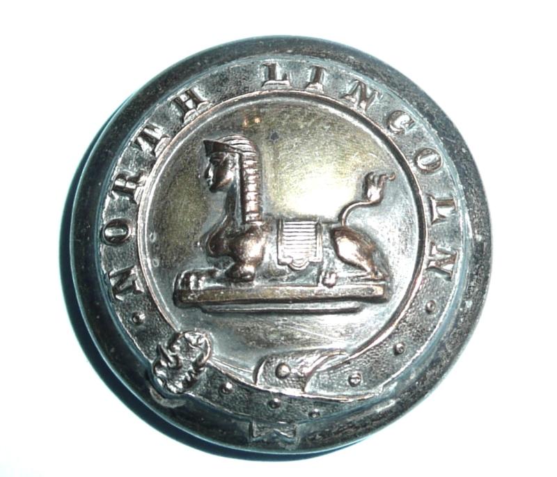 North Lincoln (10th Foot) Regiment Silver Plated Large Pattern Button - Mess Orderly / Waiter?