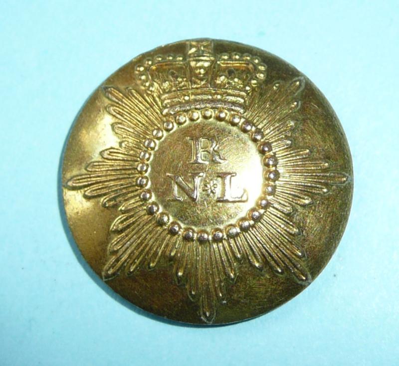 Georgian / Napoleonic Royal North Lincolnshire (RNL) Militia Gilt Open Back Officer's Tunic Button