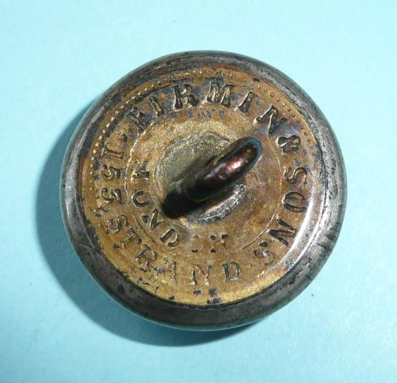 Early - Mid Victorian North Lincoln Militia Officer's Silver Plated Tunic Button, no 8 to centre of cross.