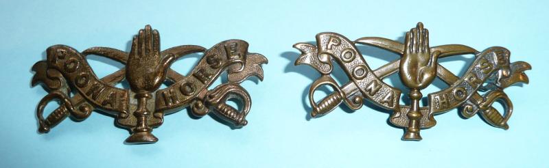 British Indian Army - 4th (Prince Albert Victor's Own) Bombay Cavalry (Poona Horse) Pair of Other Ranks Shoulder Titles, 1890 - 1922