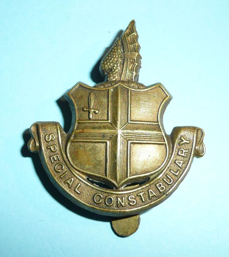 City of London Special Constabulary Police Brass Cap Badge - Gaunt London