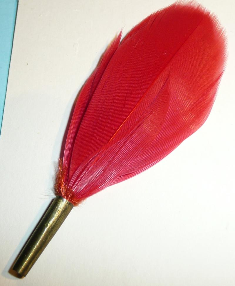Duke of Cornwall's Light Infantry (DCLI) Red Feather Plume Badge Backing as worn on the Slouch Hat