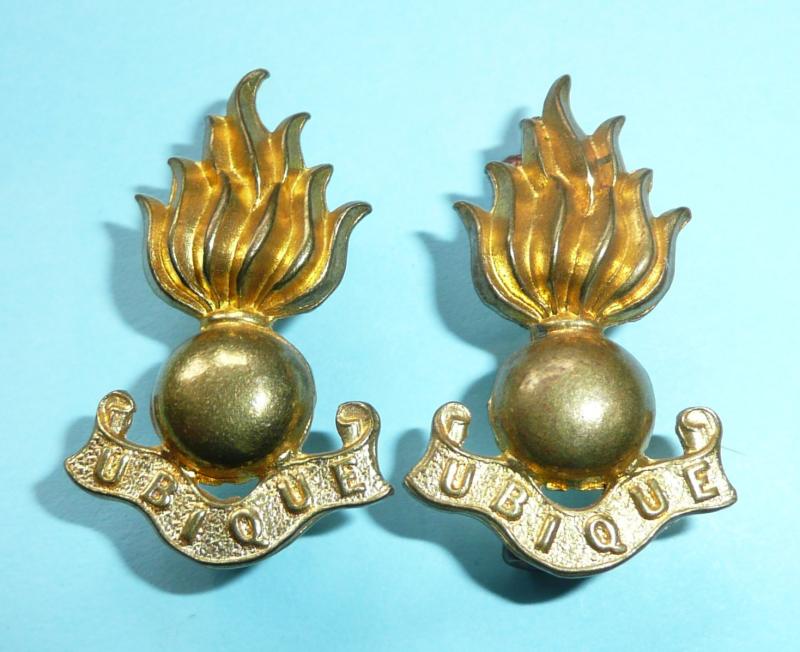 Royal Engineers Matched Pair of Gilding Metal Collar Badges