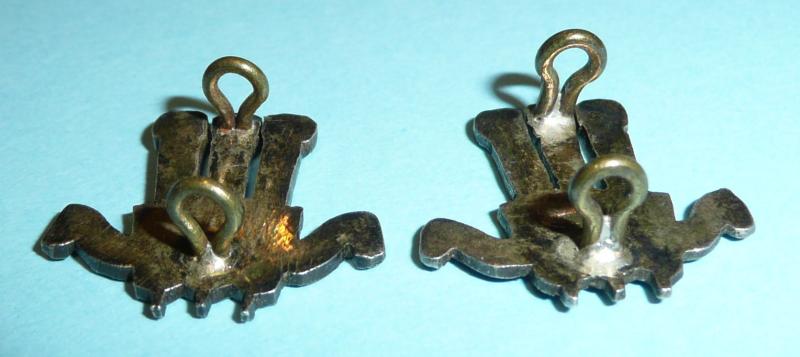 2GR 2nd King Edward VII's Own Gurkha Rifles (The Simoor Rifles) Officer's Silver Matched Pair of Mess Dress Collar Badges