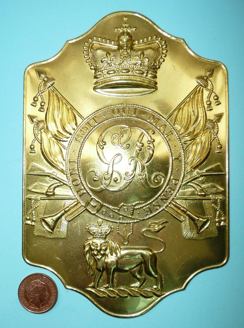 COPY - British Napoleonic War General Service Pattern Stove Pipe Shako Plate