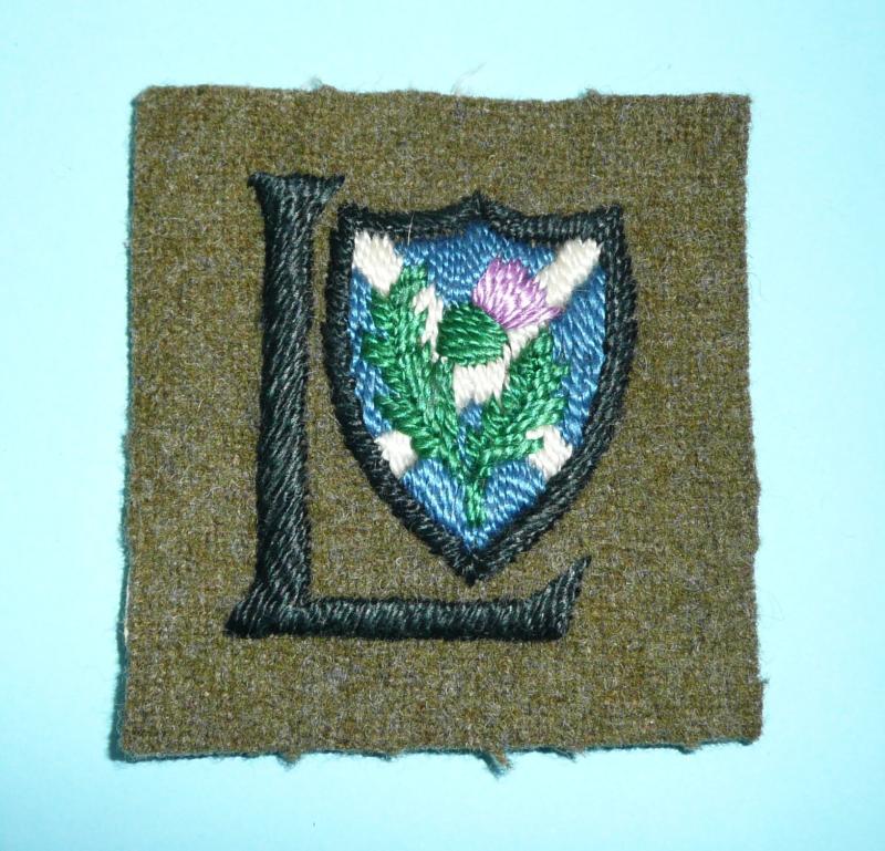 Early Scottish 52nd Lowland Division Woven Formation Sign