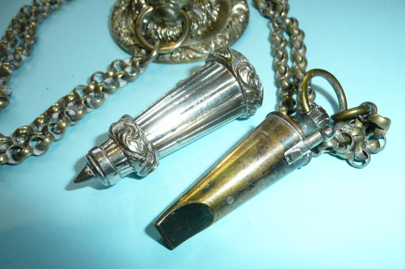 Volunteer Battalion Officer's Whistle Boss, Chain and Keep