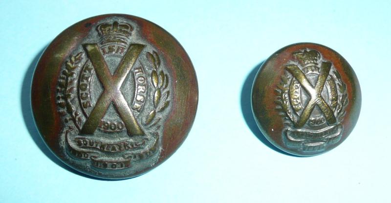 Scottish Horse Yeomanry Other Ranks Buttons - Scarce Maker