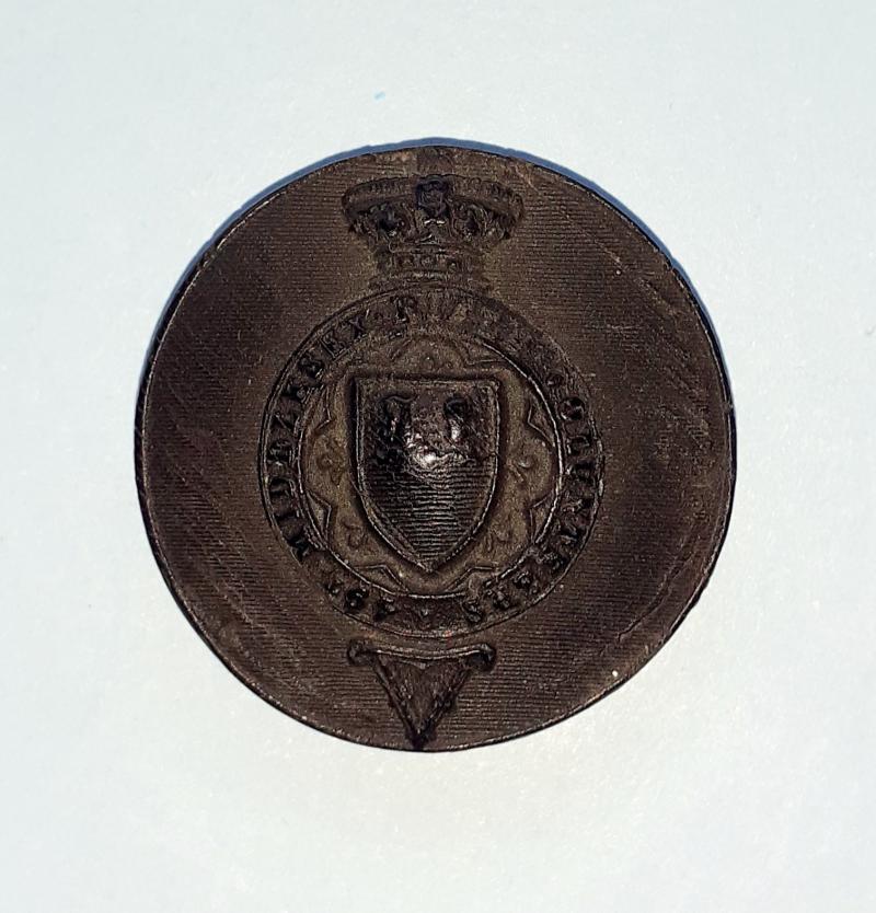 QVC Victorian 49th Middlesex Rifles Volunteers (Post Office Rifles) Black Composite Large Pattern Button