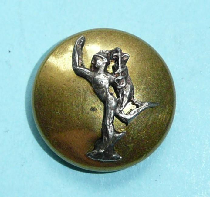 Royal Corps of Signals Officer's Mounted Silver Plated and Gilt Mess Dress Button