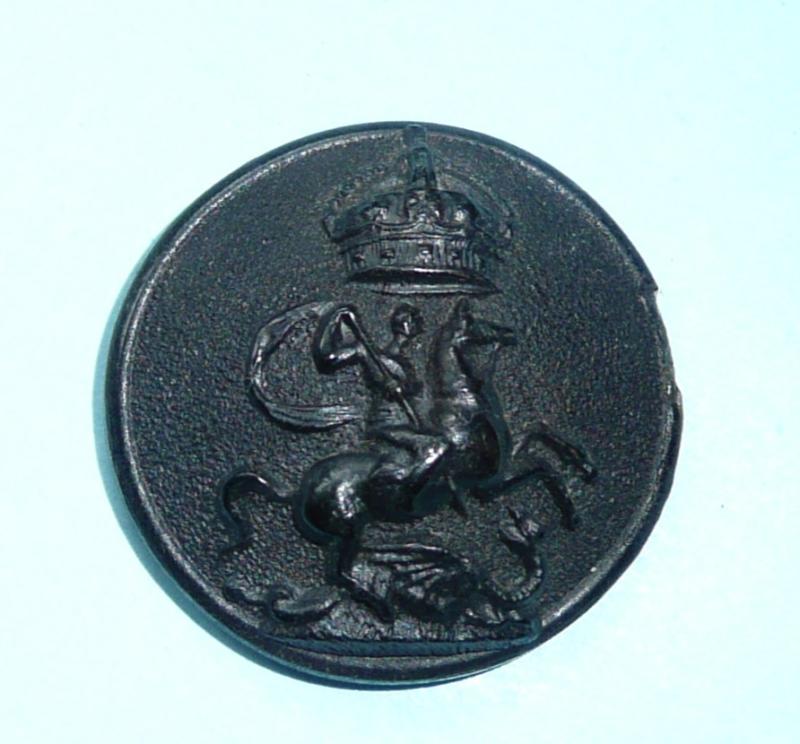 The 9th County of London Battalion ( Queen Victoria's Rifles ) Composite Black Large Pattern Button, King's Crown