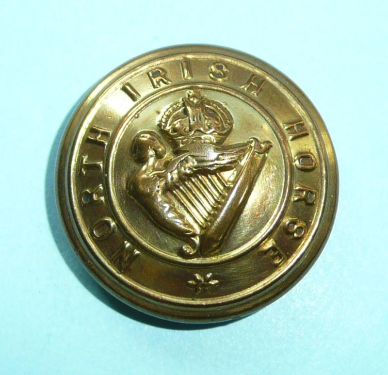Ireland - North Irish Horse Yeomanry Other Ranks Large Pattern Brass Button, King's Crown