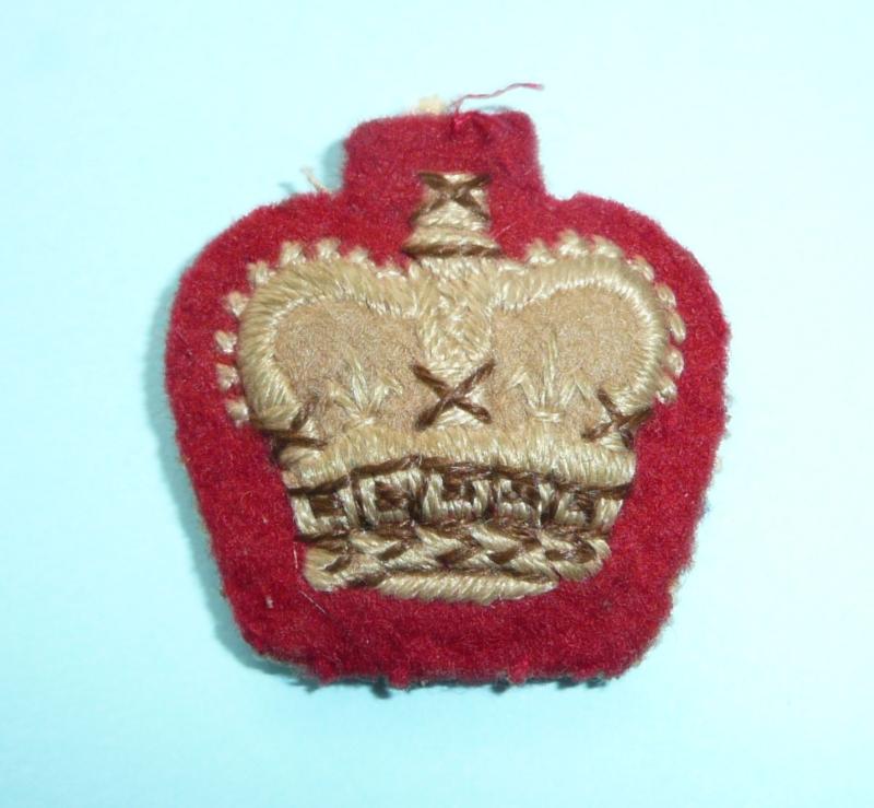 British Army Officer's Woven Cloth Rank Crown, QEII Issue