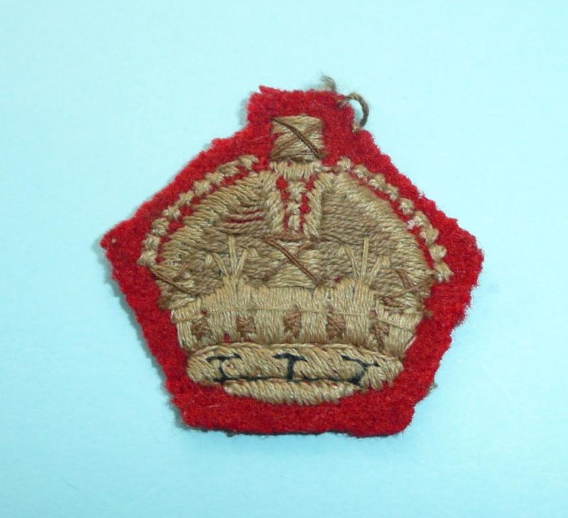 WW2 British Army Officer's Woven Cloth Rank Crown