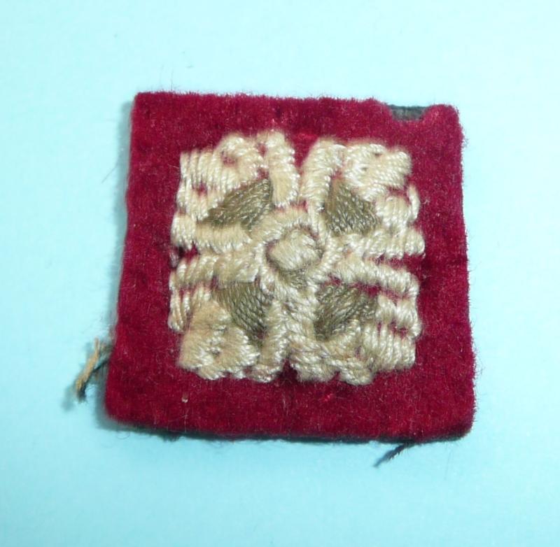 WW2 British Army Airborne Officers Woven Cloth Rank Insignia Pip Bath Star, Maroon Felt Backing