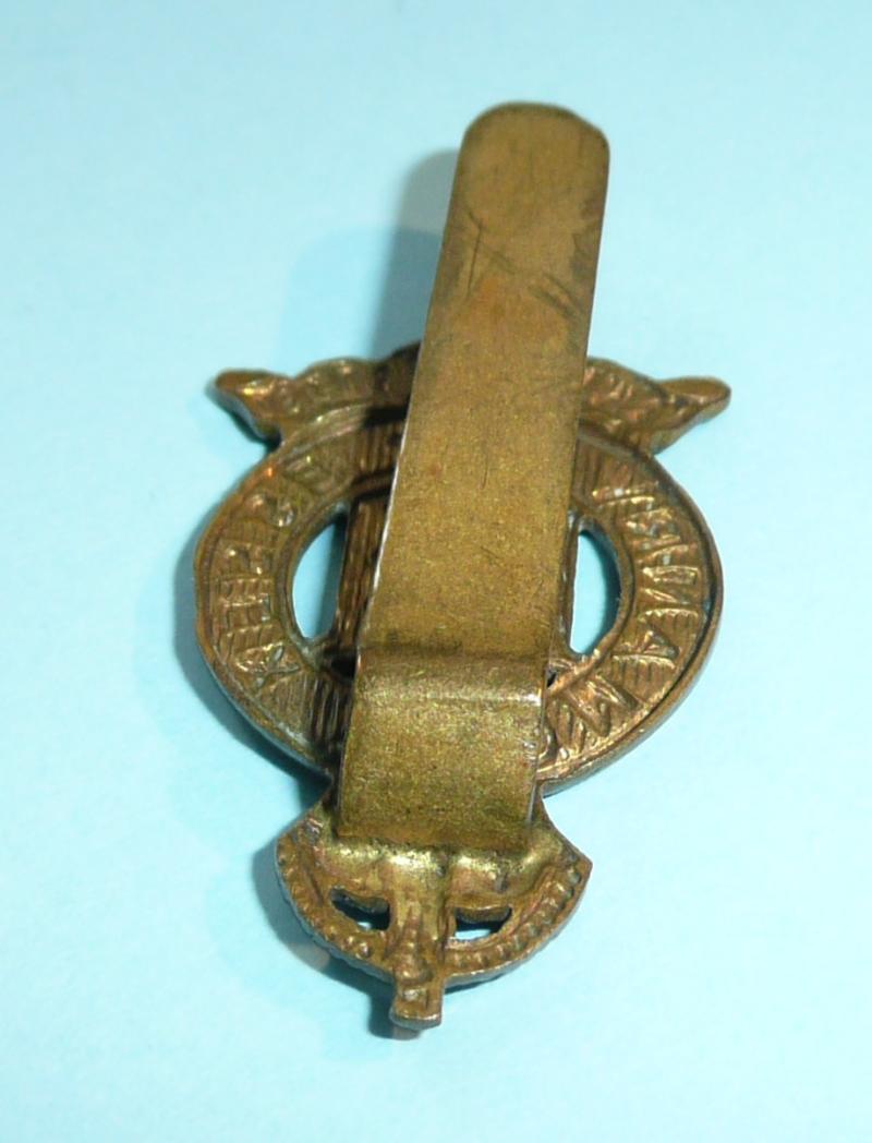 The Essex Yeomanry Small Other Rank's Gilding Metal Brass Beret Badge on Slider