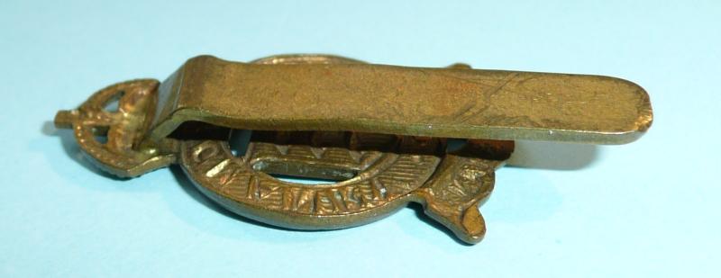 The Essex Yeomanry Small Other Rank's Gilding Metal Brass Beret Badge on Slider