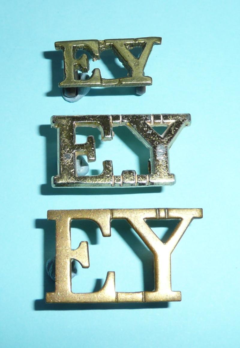 The Essex Yeomanry - Three Different Patterns of Shoulder Title