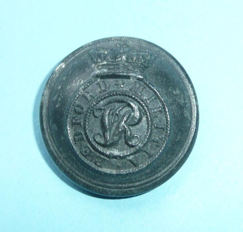 Victorian QVC Bedfordshire Militia Large Pattern Other Ranks Pewter Button