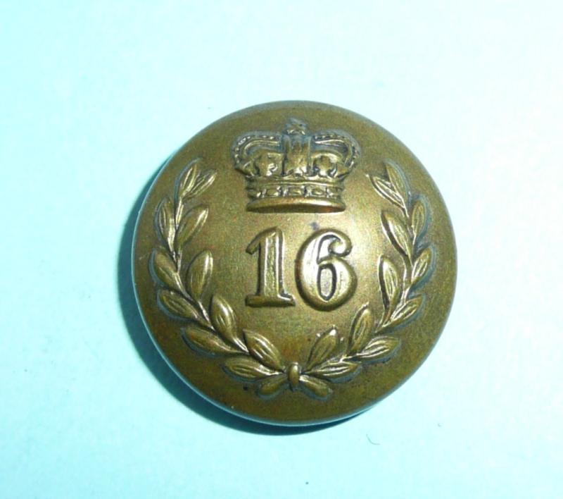 16th Regiment of Foot (Bedfordshire) Medium Pattern Brass Tunic Button - Band post 1889?