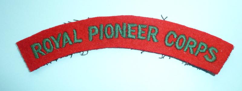 Royal Pioneer Corps (RPC) Woven Felt Cloth Shoulder Title