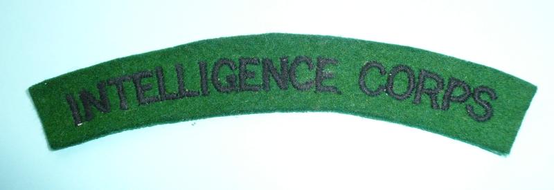 WW2 Intelligence Corps IC Woven Felt Cloth Shoulder Title - Paste Back